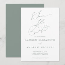 Sage Green Minimalist Enregistrer l'invitation de 
