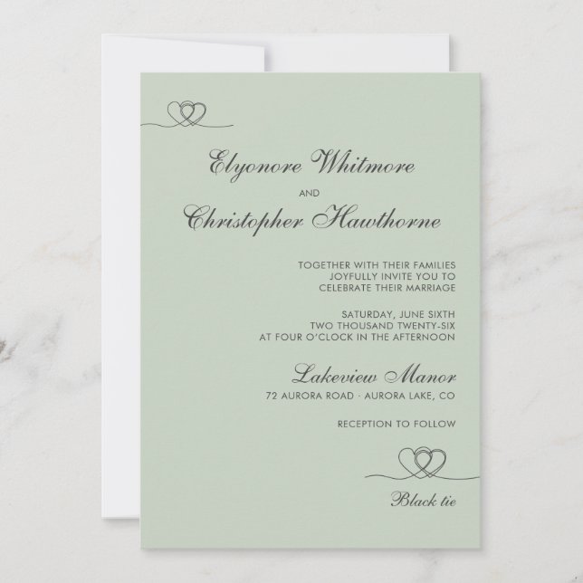 Invitation Sage Green Modern Chic Mix and Match Wedding (Devant)