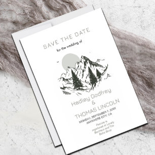 Invitation Sage Green Mountains Enregistrer La Date