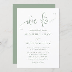 Invitation Sage Green Nous faisons Moderne Mariage de calligr