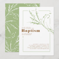 Sage Green Pampas Grass Moderne minimaliste Baptêm
