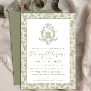 Invitation Sage Green Parfait Pear Nuit Avant Le Dîner Invita