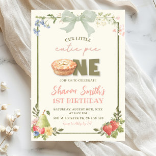 Invitation Sage Green Pink Cutie Pie du marché des agriculteu