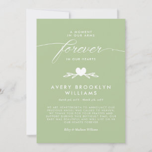 Invitation Sage Green Pour Toujours Dans Notre Coeur Baby Mem