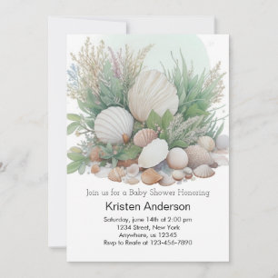 Invitation Sage Green Seashell Dreamy Baby shower