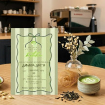 Sage Green Stripes Love You So Matcha Baby Shower