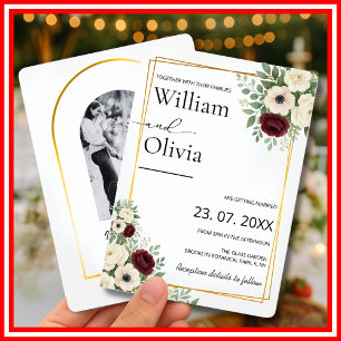 Invitation Sage Green Vert Vert Or Géométrique Rustique Maria