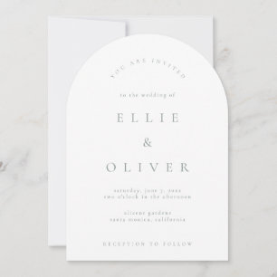 Invitation Sage Green & White Boho Arch Mariage moderne
