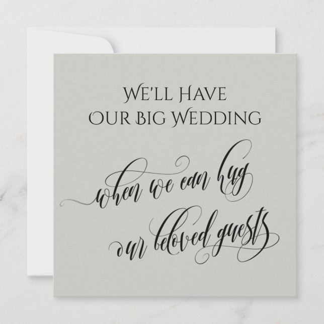 Invitation Sage Léger Quand On Peut Vous Accrocher Mariage Re (Devant)