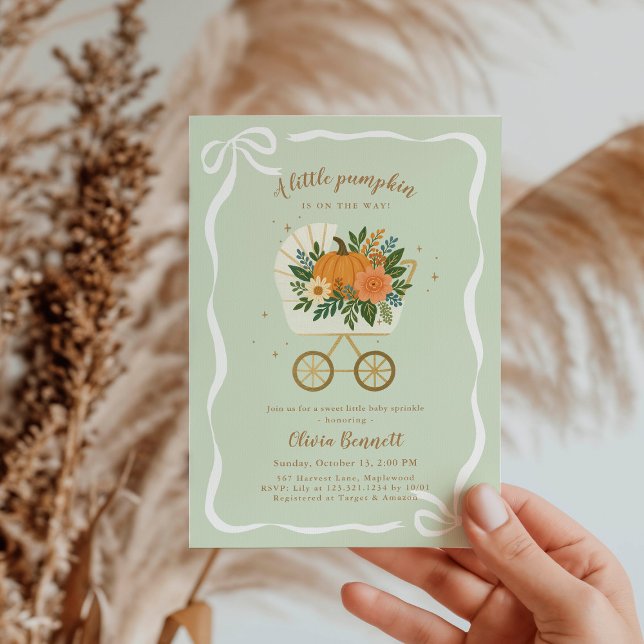Invitation Sage Little Pumpkin Baby Sprinkle (Créateur téléchargé)