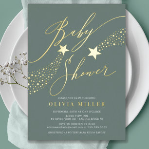 Invitation Sage Little Star Foil