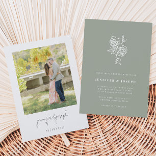 Invitation Sage Mariage de photos florales du jardin