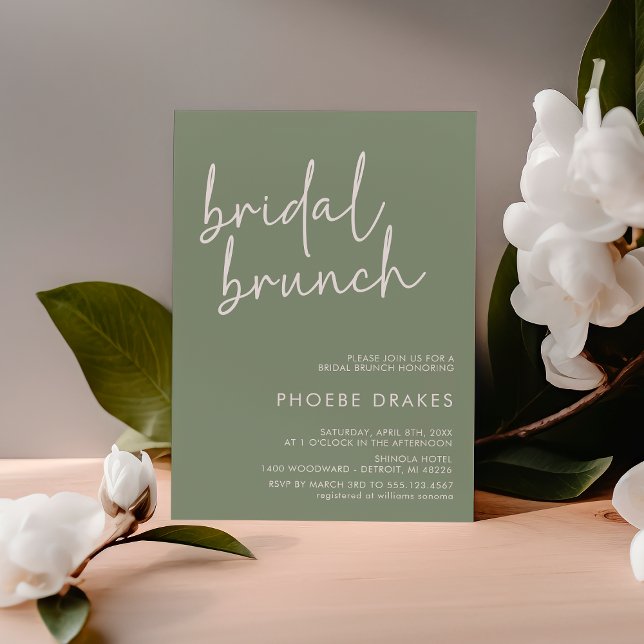 Invitation Sage Minimaliste Script Bridal Brunch (Créateur téléchargé)