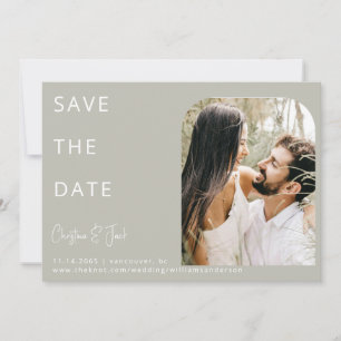 Invitation Sage Photo Arc moderne Mariage Enregistrer la date