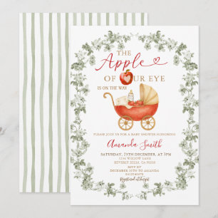 Invitation Sage Pomme de notre Baby shower oculaire Carriage