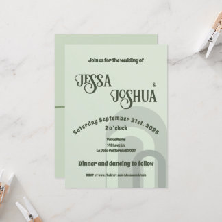 Invitation Sage Retro Funky Disco Mariage - Bold Modern Fun
