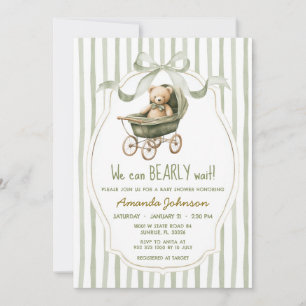 Invitation Sage Stroller Nous Pouvons Bearly Wait Baby shower