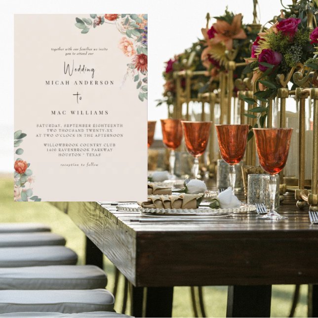 Invitation Sage & Terracotta Pas de parents Mariage (Créateur téléchargé)