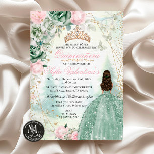 Invitation Sage Vert Blush Rose Forêt Enchantée 15 Ans