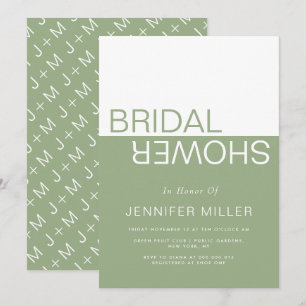 Invitation Sage vert colorblock fête de mariage