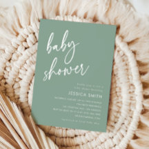 Sage Vert Fête Minimale Moderne pour Bébé