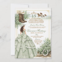 Sage vert Princesse espagnole Quinceañera 15 Ans