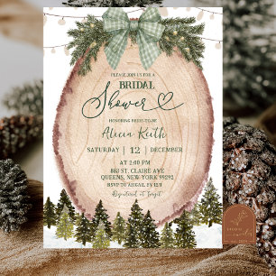 Invitation Sage Vert Rustique Baptême de Mariée de la Forêt d