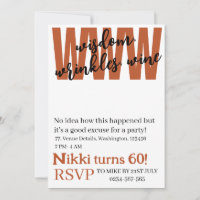 Sagesse personnalisée, rides, vin drôle anniversai