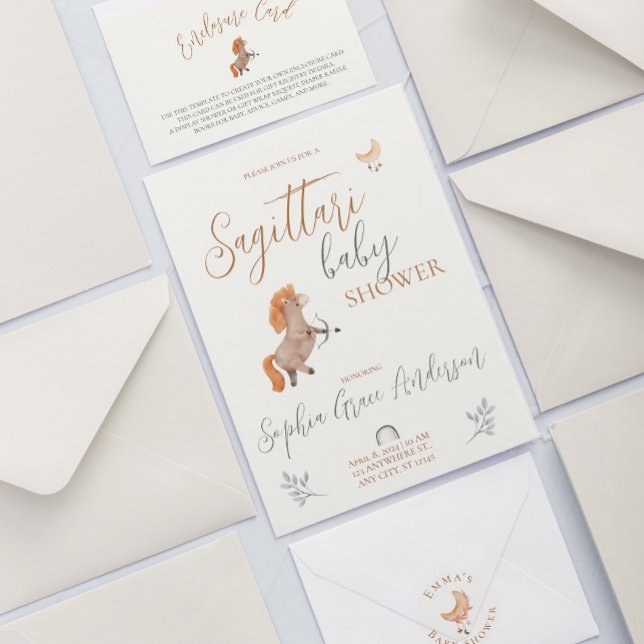 Invitation Sagittari baby shower du signe Zodiac (Créateur téléchargé)