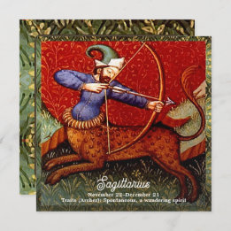 Invitation Sagittarius Horoscope Zodiac Art médiéval Annivers