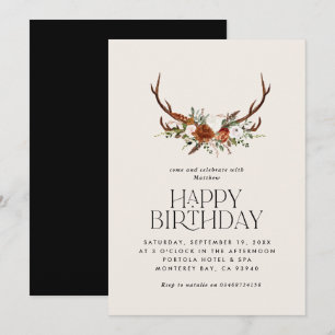 Invitation Saguette botanique fleurie en terre cuite moderne