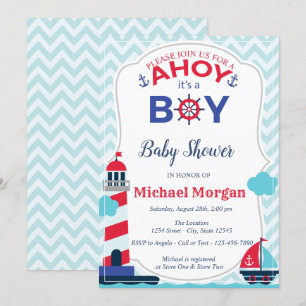 Invitation Sailor, Ahoy C'est un Baby shower GARÇON