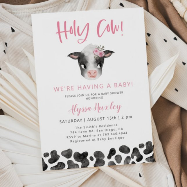 Invitation Saint Baby shower de la fille de vache (Créateur téléchargé)
