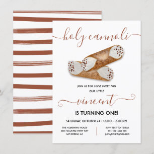 Invitation Saint Cannoli fête d'anniversaire moderne