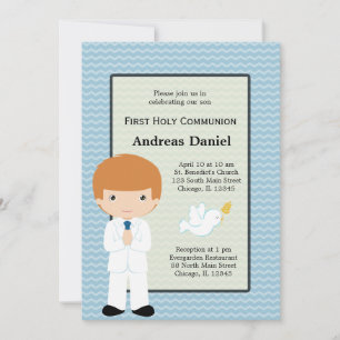 Invitation Saint-Communion garçon * Choisissez votre couleur 