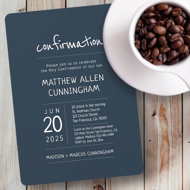 Invitation Saint garçon de confirmation | Moderne + Simple (Créateur téléchargé)