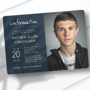 Invitation Saint garçon de confirmation Moderne + Simple Ph