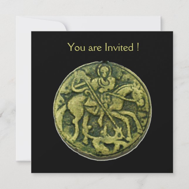 Invitation SAINT GEORGE ET DRAGON MEDALLION, noir (Devant)