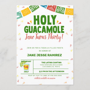 Invitation Saint-Guacamole fête du 30e anniversaire