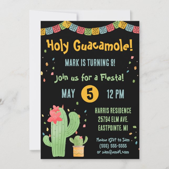Invitation Saint Guacamole ! Fête mexicaine (Devant)