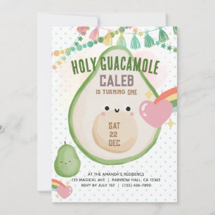Invitation Saint-Guacamole Fiesta Avocado 1er anniversaire