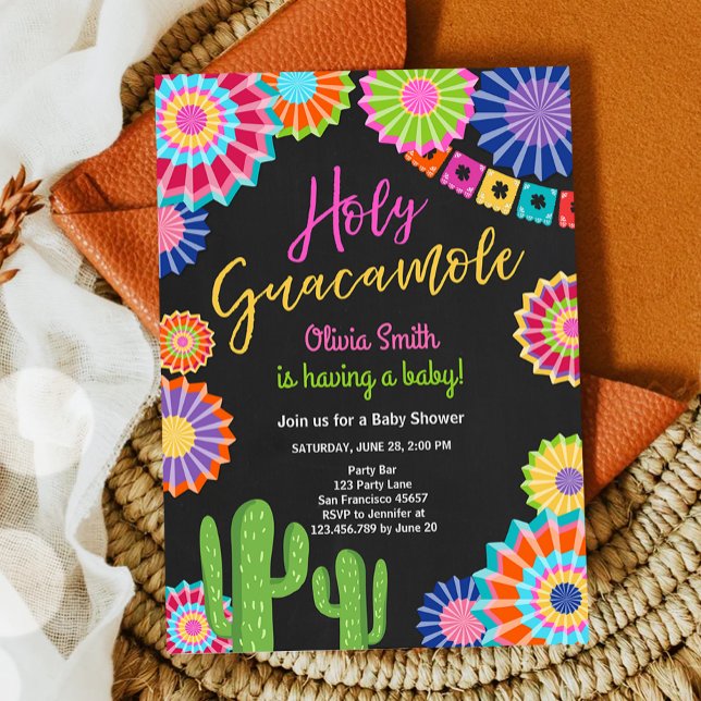 Invitation Saint Guacamole Fiesta Baby shower Mexicaine (Créateur téléchargé)