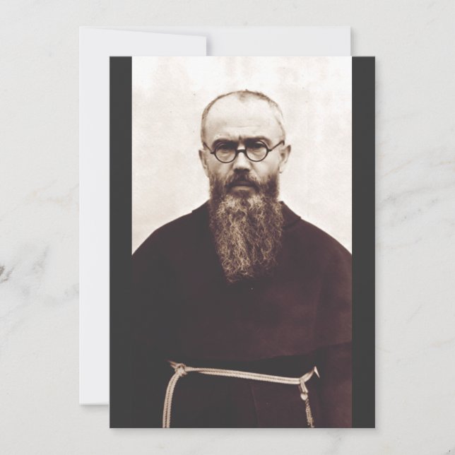 Invitation Saint Maximilien Kolbe prêtre catholique polonais (Devant)
