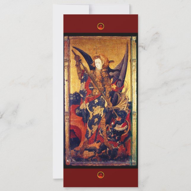Invitation Saint Michael angoisse le diable, rubis rouge (Devant)