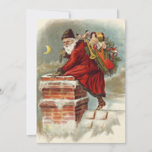 Invitation Saint Nicolas victorien de Noël sur le toit (Devant)