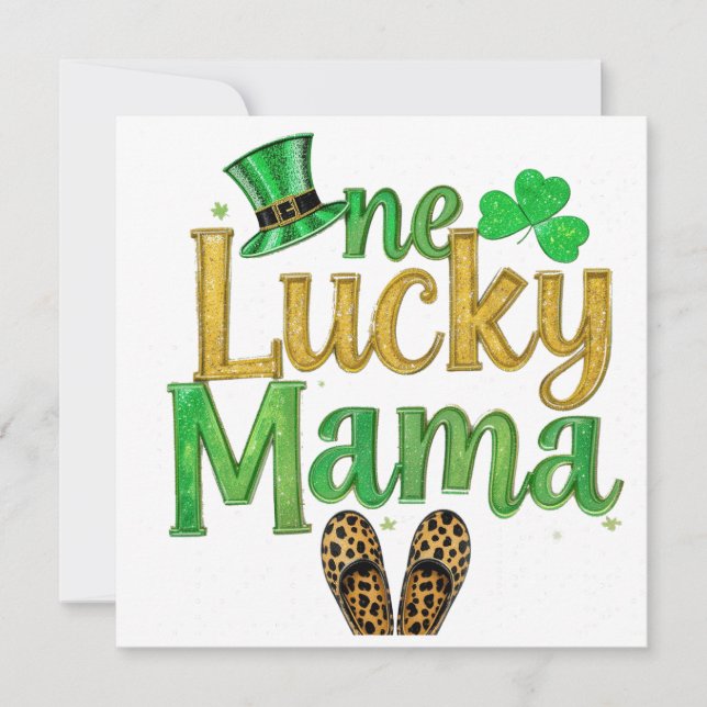 Invitation Saint Patrick chanceuse Maman (Devant)