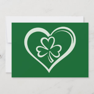 Invitation Saint Patrick's Day Drôle Shamrock Coeur irlandais