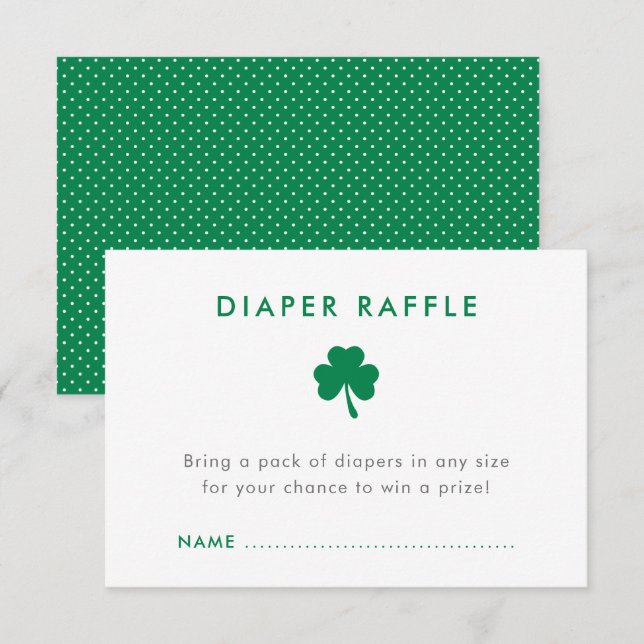 Invitation Saint Patrick's Shamrock Baby shower Déchets Raffl (Devant / Derrière)