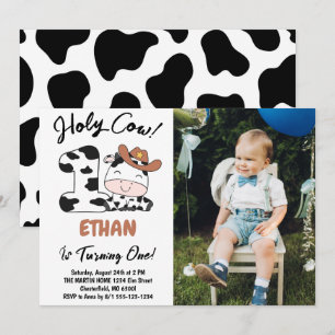 Invitation Saint Vache Je suis un garçon 1er anniversaire Pho