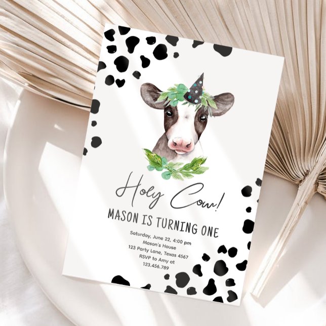 Invitation Saint Vache Je suis un garçon Animaux de ferme Ann (Créateur téléchargé)
